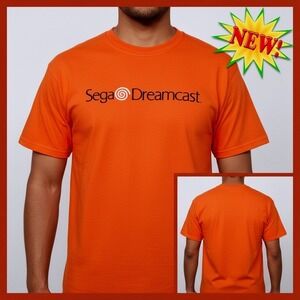 Sega Dreamcast Promo Shirt‎ L 1999 Orange Logo Graphic Tee Retro Gaming Vintage